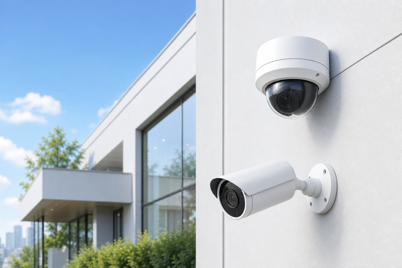 산업시설에 설치된 멀티벤더 CCTV 카메라